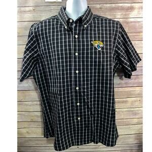 Antigua Jacksonville Jaguars Button Up Black Grey White Style Carry Men’s L